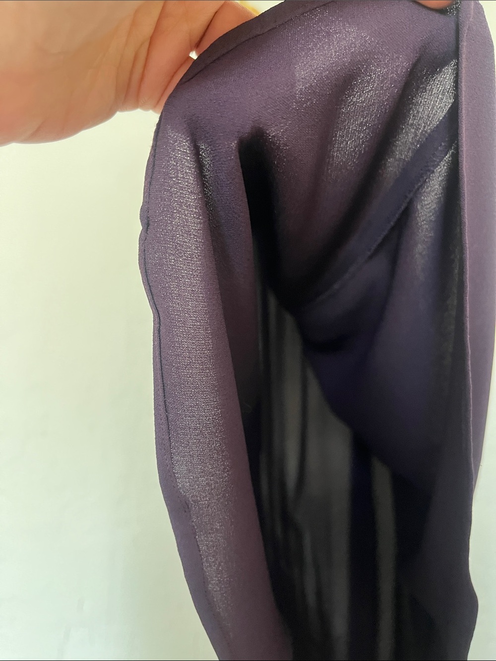 Eileen Fisher Plum Silk Chiffon Midi Skirt with Elastic Waist - Picture 4 of 4